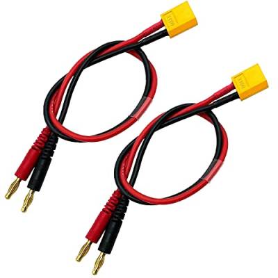 2 Stück XT60 Ladeadapterkabel Balance Adapter mit 4 mm Bananenkopf und 30 cm 14 AWG Silikondraht von Onpro