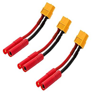 3pcs XT60 auf HXT 4 mm 4,0 mm Bananenstecker mit 10 cm Silikonkabel von Onpro