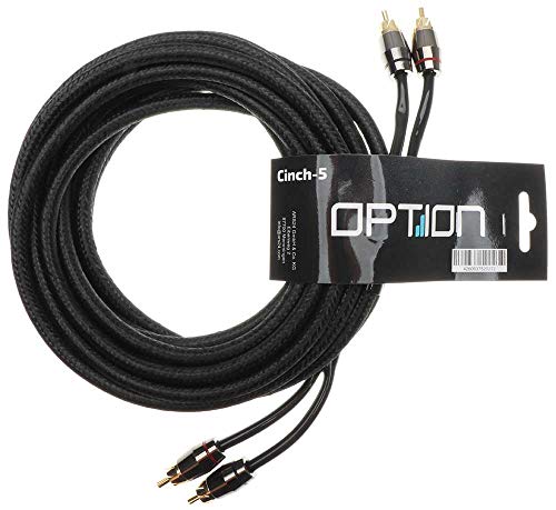 OPTION 2-Kanal Cinchkabel - 5,5 Meter - doppelt geschirmt - Premium Qualität für EIN störungsfreies Audiosignal - Perfekt für Verstärker, Car HiFi Anlagen, Subwoofer von Option
