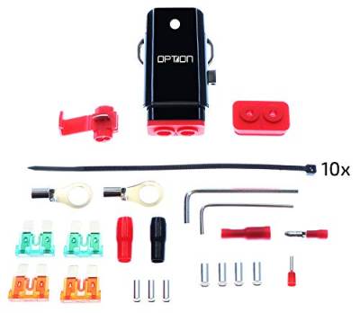 OPTION KFZ Sicherungshalter bis 10mm² - wasserdichte Autosicherung für Endstufen Amplifier mit 6 oder 10qmm² Kabel, mit Flachstecksicherungen 30A & 40A von Option