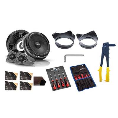 Option Air Lautsprecher-System vorne - Komplett Paket kompatibel mit VW T5 - Lautsprecher vorne - Komplettset mit Werkzeug und Dämmung von Option