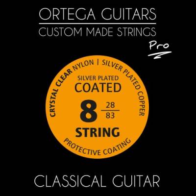 Ortega Guitars Custom Made Strings - Pro - 8-saitige Konzertgitarre - Crystal Nylon beschichtet (NYP8) von Ortega Guitars