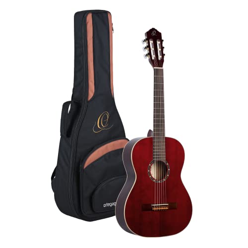 Ortega Guitars rote Konzertgitarre 7/8 -Größe - Family Series - inklusive Gigbag - Mahagoni / Fichtendecke (R121-7/8WR) von Ortega Guitars