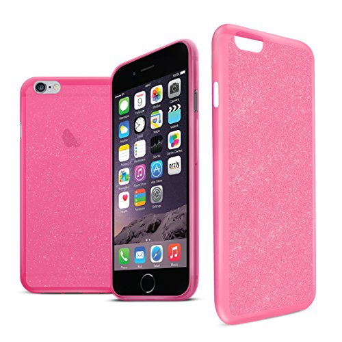 Orzly® - Stardust Case for iPHONE 6 (Small )- Protective Flexible Silicon Gel Phone Case in PINK with Sparkly Glitter Effect - HandyTasche / Schutzhülle / Gel Hülle Schütz in ROSA Farbe - Entwurf exklusiv für Apple iPhone 6 KLEIN VERSION - 2014 SmartPhone (Alias: Apple Phablet / Mini iPhablet / etc.) von Orzly