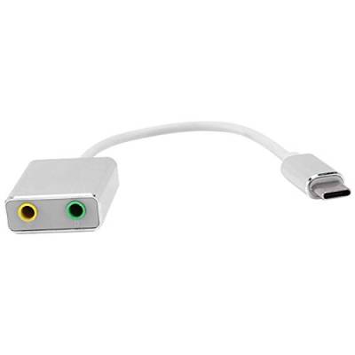 Osmond Stecker Typ C Kabel Sound Karte Splitter Externer Adapter Kopfhörer USB Sound Karte Externer Adapter Mit 3,5 Mm Buchse, 235101 von Osmond