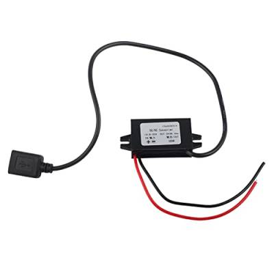 Oumefar DC-DC-Konverter-Abwärts Adapter 12V/24V auf USB 5V 3A Konverter-Regler Kabel von Oumefar