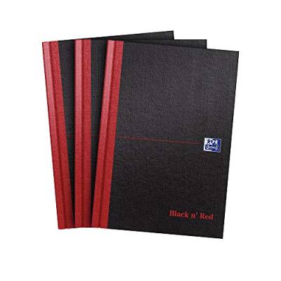 Oxford Black n' Red Notizbuch, A4, fester Einband, Hardcover 3er-Pack A5 von Oxford