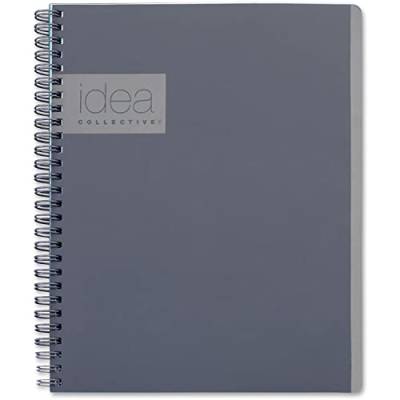 Oxford Idea Collective 57013IC Notizbuch, Doppeldraht, 9 1/2 x 6 5/8, liniert, 80 Blatt, Grau von Oxford