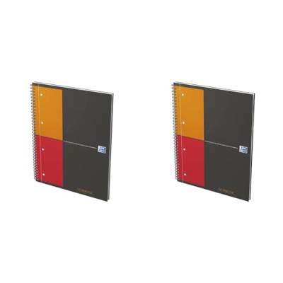 Oxford Notebook International A4, kariert, 160 Seiten, stabiler Kartondeckel (Packung mit 2) von Oxford