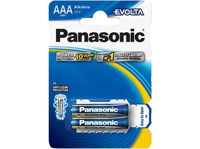 PANASONIC LR03EGE/2BP Evolta AAA Batterie, Alkaline, 1.5 Volt 2 Stück von PANASONIC