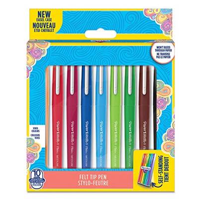 Paper Mate Flair-Stiftetui | mittlere Spitze (0,7 mm) | gemischte Farben | Stiftetasche mit 10 Stiften von PAPER MATE