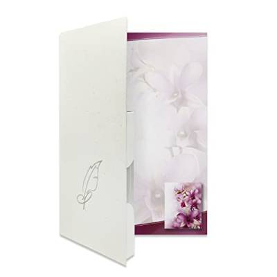 Briefpapiermappe Orchidee, BM 370, 20 Blatt DIN A4, 15 Umschläge DIN B6, Briefpapier, Briefmappe, Geschenkmappe, Set, Blumen von PAPIERSACHSE.DE