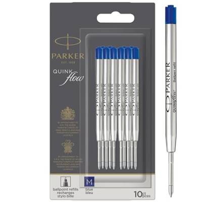 Parker Ballpoint Pen Refills | Medium Point | Blue QUINKflow Ink | 10 Count von PARKER