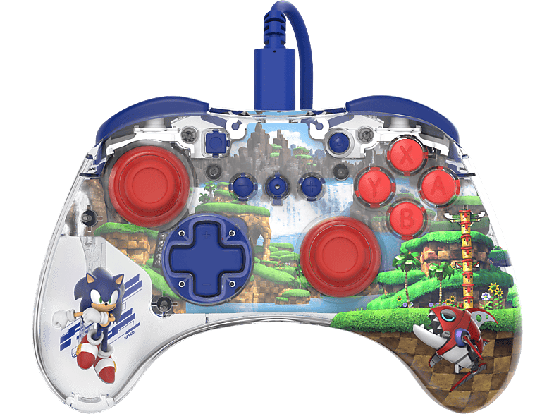 PDP LLC REALMz™ Wired: Sonic Gaming Controller Motiv: Green Hill Zone für Nintendo Switch, Switch OLED von PDP LLC