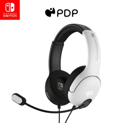 PDP Gaming LVL40 Stereo Kopfhörer mit Mic für Nintendo Switch - PC, iPad, Mac, Laptop Compatible - Noise Cancelling Microphone, Lightweight, Soft Komfort On Ear Kopfhörer, 3.5 mm Jack - Schwarz-weiß von PDP