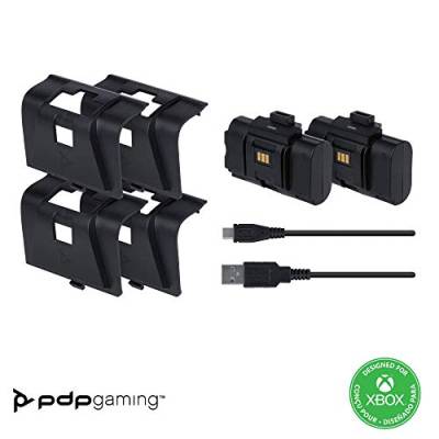 PDP Gaming Play and Charge Kit für Xbox Series X/S, Xbox One: schwarz, 20 hour battery life, 10 foot cable, laden System, LED Light Charge Indicators, Offiziell lizenziert, Gift für Gamers & Kids von PDP