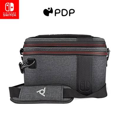 PDP Gaming Pull-N-Go Travel Case | Elite Edition | 2-in-1 mit Removable Compartments: Grey - Nintendo Switch von PDP