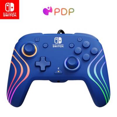 PDP Official Switch Afterglow Wave Wired Controller - Blue von PDP