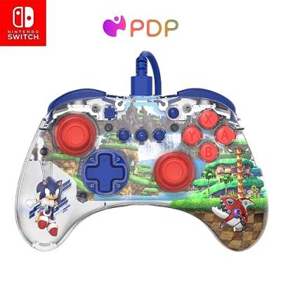 PDP REALMz Wired LED Light-up Pro Controller: Sonic Green Hill Zone For Nintendo Switch & Nintendo Switch - OLED Model von PDP