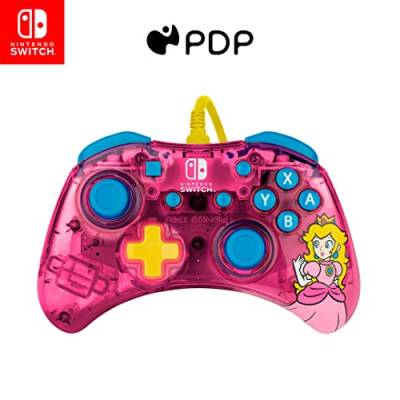 PDP Rock Candy verkabelt Gaming Switch Pro Controller - Official License Nintendo - OLED / Lite Compatible - Compact, Durable Travel Controller - Peach von PDP