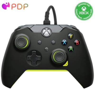 PDP verkabelt Controller Electric Schwarz für Xbox Series X|S, Gamepad, verkabelt Video Game Controller, Gaming Controller, Xbox One, Offiziell Lizenziert - Xbox Series X von PDP