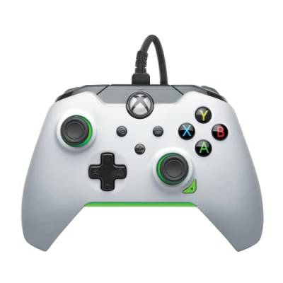 PDP verkabelt Controller Neon weiß für Xbox Series X|S, Gamepad, verkabelt Video Game Controller, Gaming Controller, Xbox One, Offiziell Lizenziert - Xbox Series X von PDP