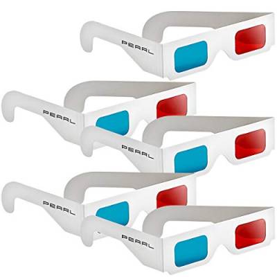 PEARL Anaglyphenbrille: 3D-Brillen rot/Cyan im praktischen 5er-Spar-Paket (3Dbrille, 3Dbrillen, Grafikkarten) von PEARL