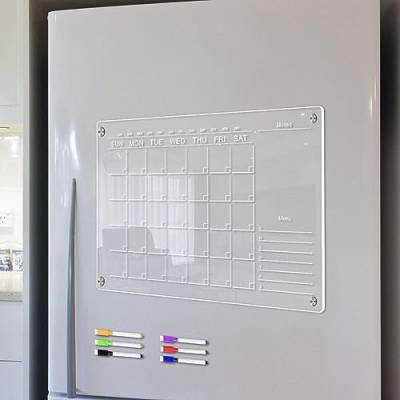 Acryl Magnetkalender, Stereo magnetische transparente acryl planer notiz board kühlschrank aufkleber für kühlschrank magnet monatliche und wöchentliche kalender von PETSTIBLE