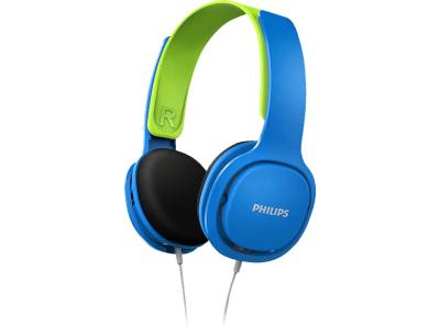 PHILIPS SHK2000BL/00, On-ear Kinder Kopfhörer Blau/Grün von PHILIPS