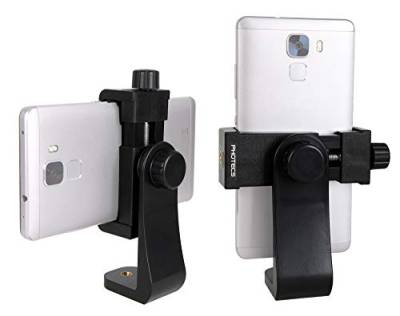 Photecs® Smartphone Halterung V3, Handy Stativ Adapter 1/4" (von ca. 56 bis 100 mm), iPhone Clip, Klammer, Phone Halter für Selfie Stick, Kompaktkameras und Navigationsgeräte von PHOTECS