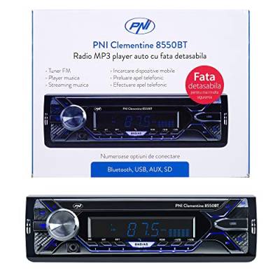Auto MP3-Player PNI Clementine 8550BT, Front abnehmbar, 4x45w, 12V, 1 DIN, mit SD, USB, AUX, RCA von PNI