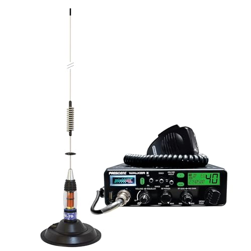 Kit CB-Funkgerät President Walker II ASC + CB-Antenne PNI ML70, Länge 70cm, 26-30MHz, 200W von PNI