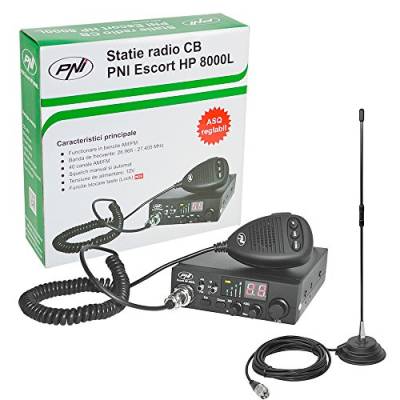 PNI CB Funkgerät KIT Escort HP 8000L ASQ + CB Antenne Extra 40 SWR 1.0, 44 cm Höhe, 4 m RG58 Kabel und magnetische Halterung enthalten von PNI