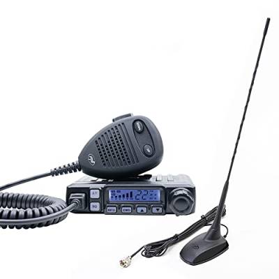 Radio CB PNI Escort HP 7120 ASQ, HF-Verstärkung, 4 W, 12 V und CB PNI Extra 48-Antenne mit Magnet, 45 cm, SWR 1,0, AM/FM funktioniert nur im EU-Band von PNI