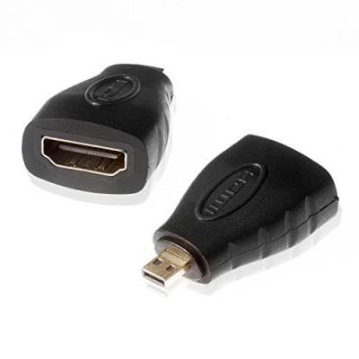 POPPSTAR 2X HDMI Adapter (Micro HDMI Stecker auf HDMI Buchse, 4k UHD 2160p), Übertragung von Daten und Videos von Kameras und Smartphones, vergoldete Kontakte von POPPSTAR
