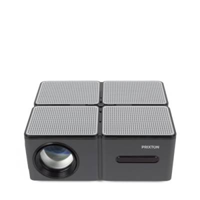 PRIXTON Kubrick - WiFi Projektor 9.000 Lumen 450 ANSI Lumen Full HD Kontrast 2000:1 Digital Keystone Funktion Größe 30" bis 210" Entfernung 1 bis 7 Meter HDMI/USB 2.0/AV IN/Jack von PRIXTON