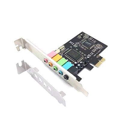 Padarsey PCIe Soundkarte, 5.1 interne Soundkarte für PC Windows 7 mit Low Profile Halterung, 3D Stereo PCI-e Audiokarte, CMI8738 Chip 32/64 Bit Soundkarte PCI Express Adapter von Padarsey