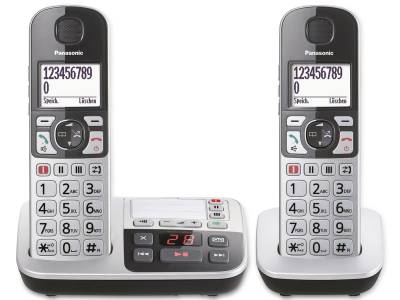 PANASONIC DECT-Telefon KX-TGE522GS, Großtasten, Duo, silber von Panasonic