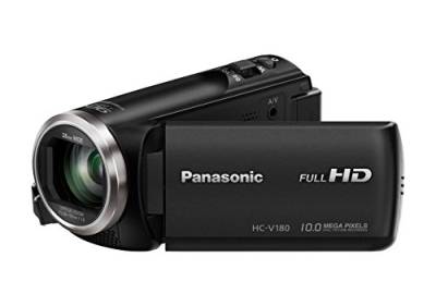 Panasonic HC-V180EG-K Full HD Camcorder (1/5, 8 Zoll Sensor, Full HD, 50x optischer Zoom, 28 mm Weitwinkel, opt. 5-Achsen Bildstabilisator Hybrid OIS+) schwarz von Panasonic