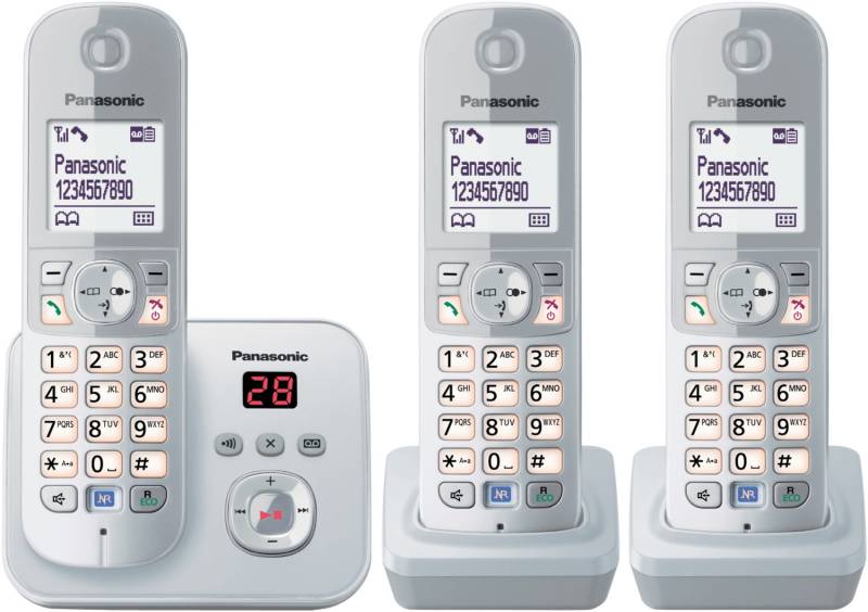 Panasonic KX-TG6823GS DECT Schnurlostelefon mit Anrufbeantworter perl-silber von Panasonic