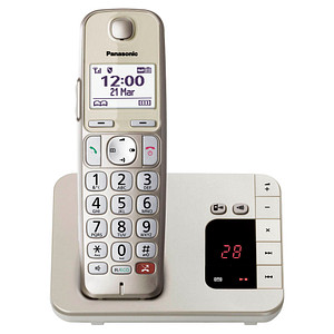 Panasonic KX-TGE260GN Schnurloses Telefon mit Anrufbeantworter champagner von Panasonic