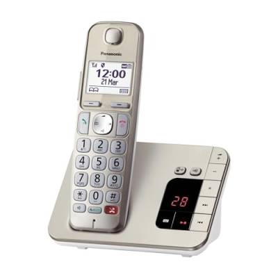 Panasonic KX-TGE260GN Schnurlostelefon mit Anrufbeantworter (Bis zu 1.000 Telefonnummern sperren, übersichtliche Schriftgröße mit starkem Kontrast , extra lauter Hörer, Voll-Duplex Freisprechen) von Panasonic