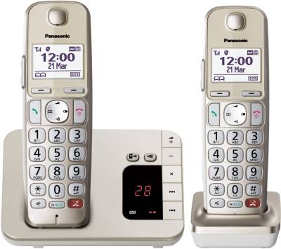 Panasonic KX-TGE262GN schnurloses Telefon mit Anrufbeantworter champagner von Panasonic