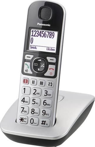 Panasonic KX-TGE510GS Schnurloses Seniorentelefon Beleuchtetes Display Silber-Schwarz von Panasonic