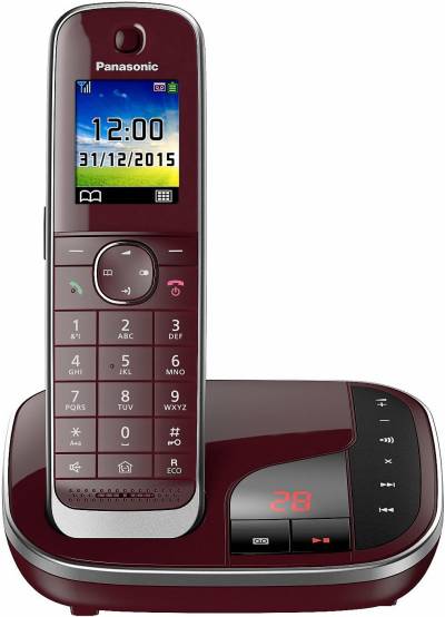 Panasonic KX-TGJ320GR Familien-Telefon mit Anrufbeantworter, weinrot von Panasonic