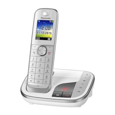 Panasonic KX-TGJ320GW Schnurlostelefon mit Anrufbeantworter, Freisprecheinrichtung, Farb-LCD, DECT-Sicherheit, Strahlungsarm, langlebiger Akku, Schwarz von Panasonic