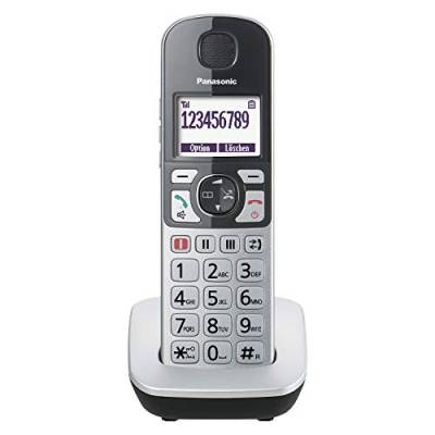 Panasonic KX-TGQ500GS Seniorentelefon (DECT IP-Telefon (schnurlos) mit großen Tasten, Notruftaste, Rentner Telefon für Hörgeräte) silber von Panasonic