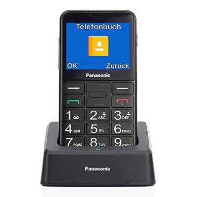 Panasonic KX-TU155EXBN Unlocked 0,03GB Seniorenhandy (SOS-Notfalltaste, Hörgerätekompatibel, Taschenlampenfunktion, große Einzeltasten zur einfachen Bedienung, Farbdisplay 2,3 Zoll) schwarz von Panasonic