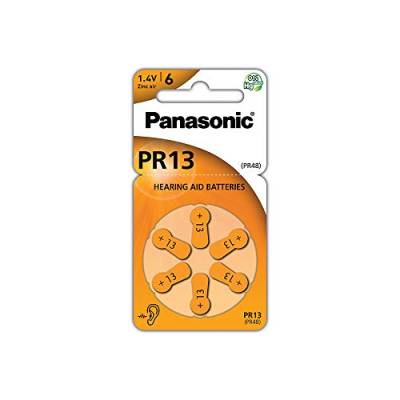 Panasonic PR13 Zink-Luft-Batterien für Hörgeräte, Typ 13, 1.4V, Hörgerätbatterien, 6 Stück, orange von Panasonic