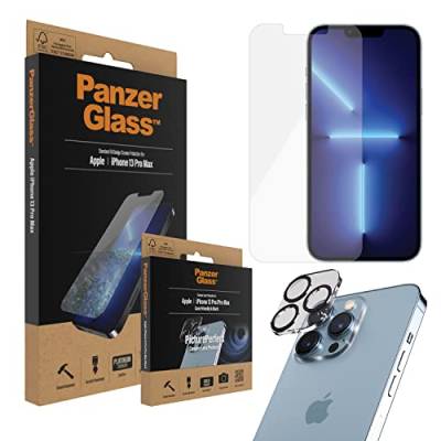 PanzerGlass™ Screen Protector für iPhone 13 Pro Max Standard Fit mit Kamera-Schutzglas aus tempered Glas, der optimale iPhone Displayschutz mit vollständiger Abdeckung, kratzfest & Anti-Fingerprint von Panzer Glass